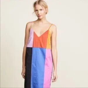 Mara Hoffman - Georgia Rainbow Multi Colorblock Slip Dress